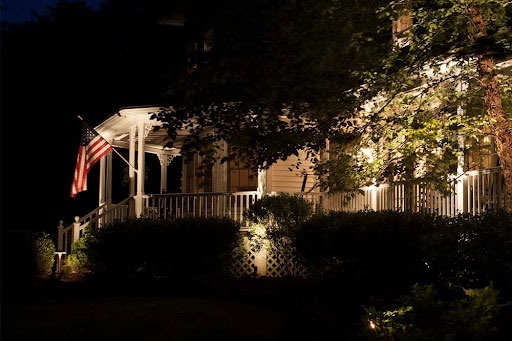 cast lighting on front porch