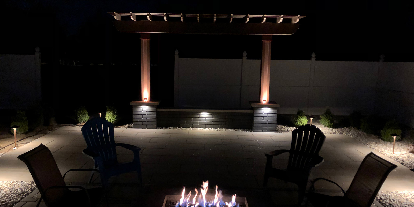 Outdoor Stone Walls lighting