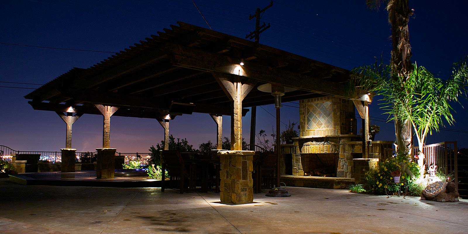 Outdoor Stone Walls lighting