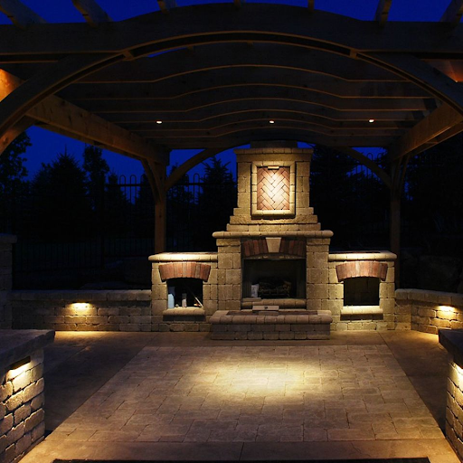 Stone Patio Lighting