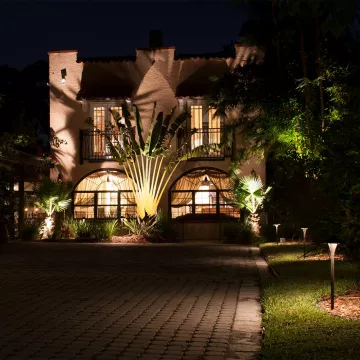 Tropical home shadowing and pathlighting